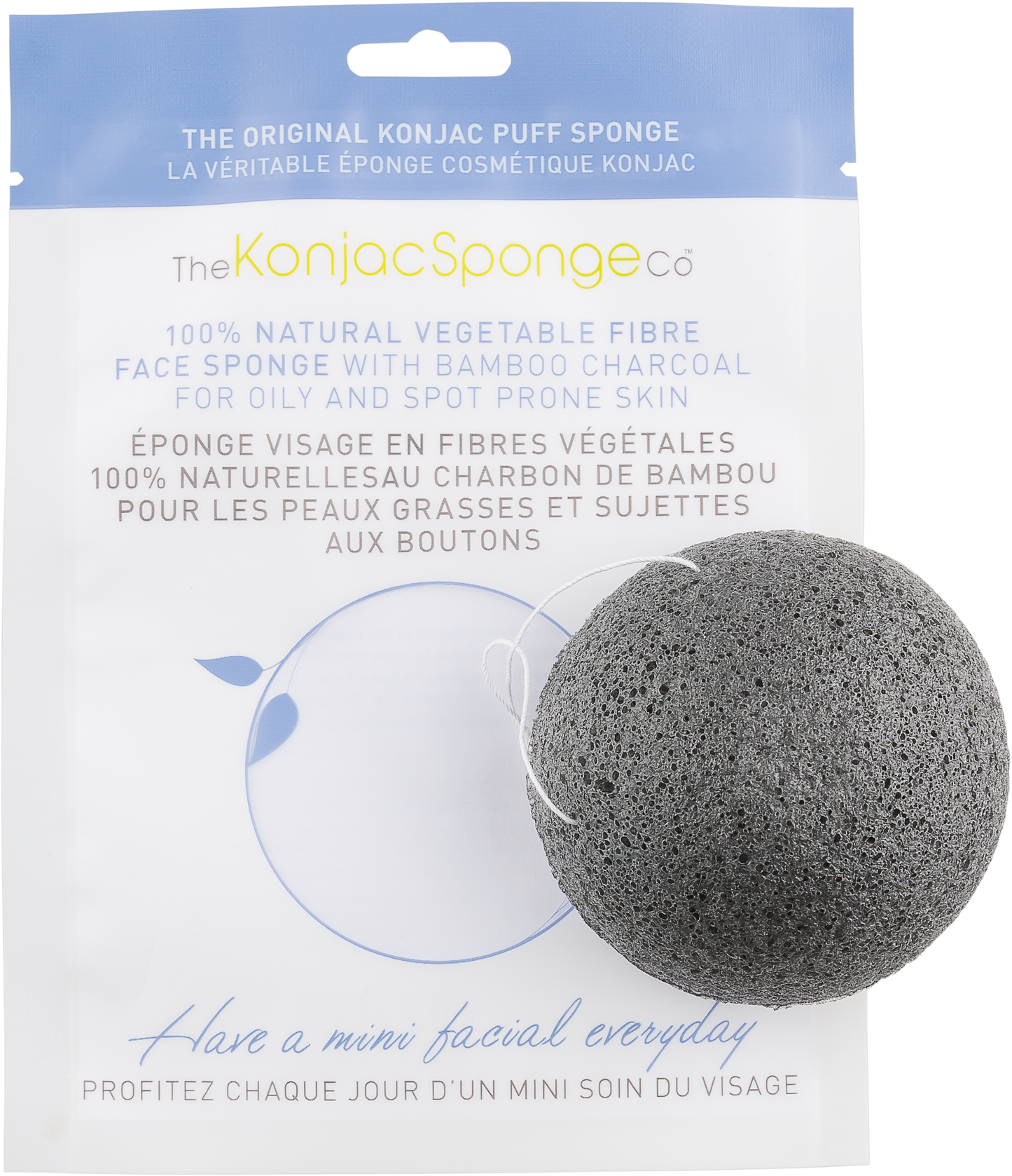 Konjac & Bamboo Charcoal Facial Sponge Puff - BiosenseClinic