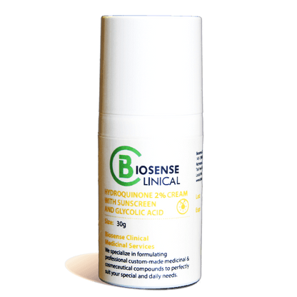 BiosenseClinical HQ 2% Cream - Sunscreen and Glycolic Acid