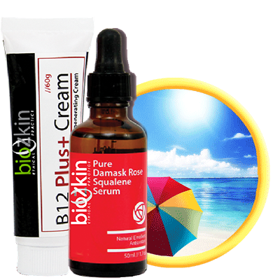 BioZkin B12 Plus+ Cream & Pure Damask Rose Squalene Serum Gift Combo - Biosense Clinic