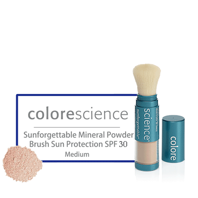 Colorescience Sunforgettable Mineral Powder Brush Sun Protection SPF 30 Medium - BiosenseClinic.com