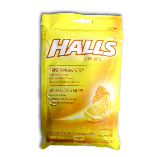 Halls Mentho-Lyptus Cough Drops (Honey-Lemon) - BiosenseClinic.com