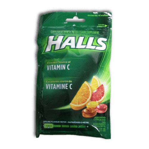 Halls Vitamin C Supplement Drops (Assorted Citrus) - BiosenseClinic.com